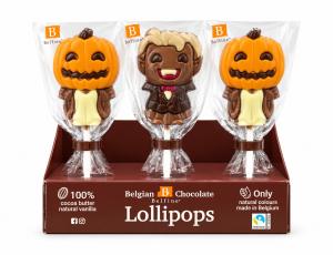 Belfine Шоколадови Близалки Хелоуин Pumpkin Penny & Vampire Viggo 25 г / 30 бр. в Дисплей Кутия