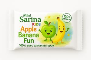 Сарина Kids Mini Натурален Десерт Ябълка и Банан 40 г