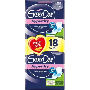 EveryDay Hyperdry Дамски превръзки Super Ultra Plus Value Pack 18 бр.