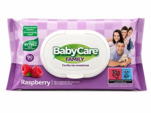 BabyCare Family Влажни кърпи с екстракт от малина 90бр