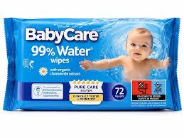 BabyCare 99% Water Влажни кърпи с органична лайка 72бр