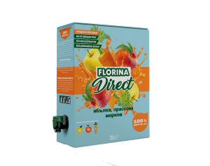 Florina Direct Натурален сок Ябълка, праскова и морков 100% 3 л BiB