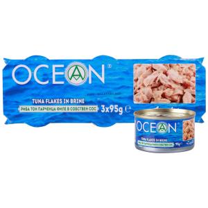 OCEAN Риба тон филе в собствен сос 3 x 95 г стек
