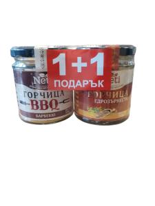 NETI Горчица Едрозърнеста + Горчица Барбекю 160г