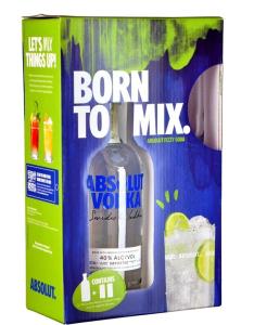 Absolut (Абсолют) Шведска водка Подаръчен комплект с 2 чаши 40% 0.7 л