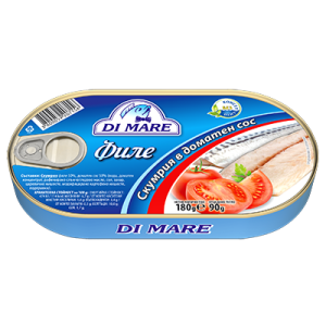 Di Mare Скумрия филе в доматен сос 180 г