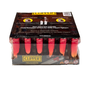 ЗАПАЛКА CLIPPER FCP 22 ЧЕРВЕНИ МЕТАЛЕН КАЛЪФ 30БР.