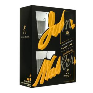 Johnnie Walker Black Label 12г. с две чаши (Джони Уокър) 0.7л