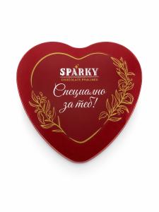 Sparky Метално сърце с шоколадови пралини 173г