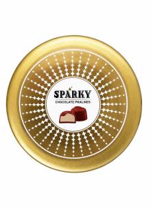 Sparky Златен метален кръг с бонбони от млечен шоколад 195г