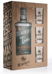 Nemiroff (Немироф) Водка Original 40% 0.7 л с 3 шот чаши в кутия