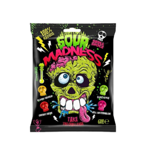 Sour Madness Кисели твърди бонбони Skull Shock 60 г