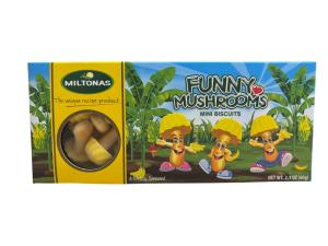 Miltonas Бисквити гъбки Funny Mushrooms с вкус на банан 60 г