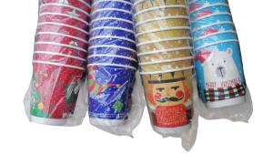 КАРТОНЕНИ ЧАШИ 80OZ Коледни двустенни 25 бр.